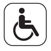 A wheelchair symbol