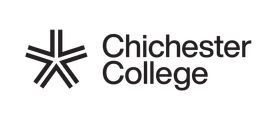 Chichester College text logo and icon in black.