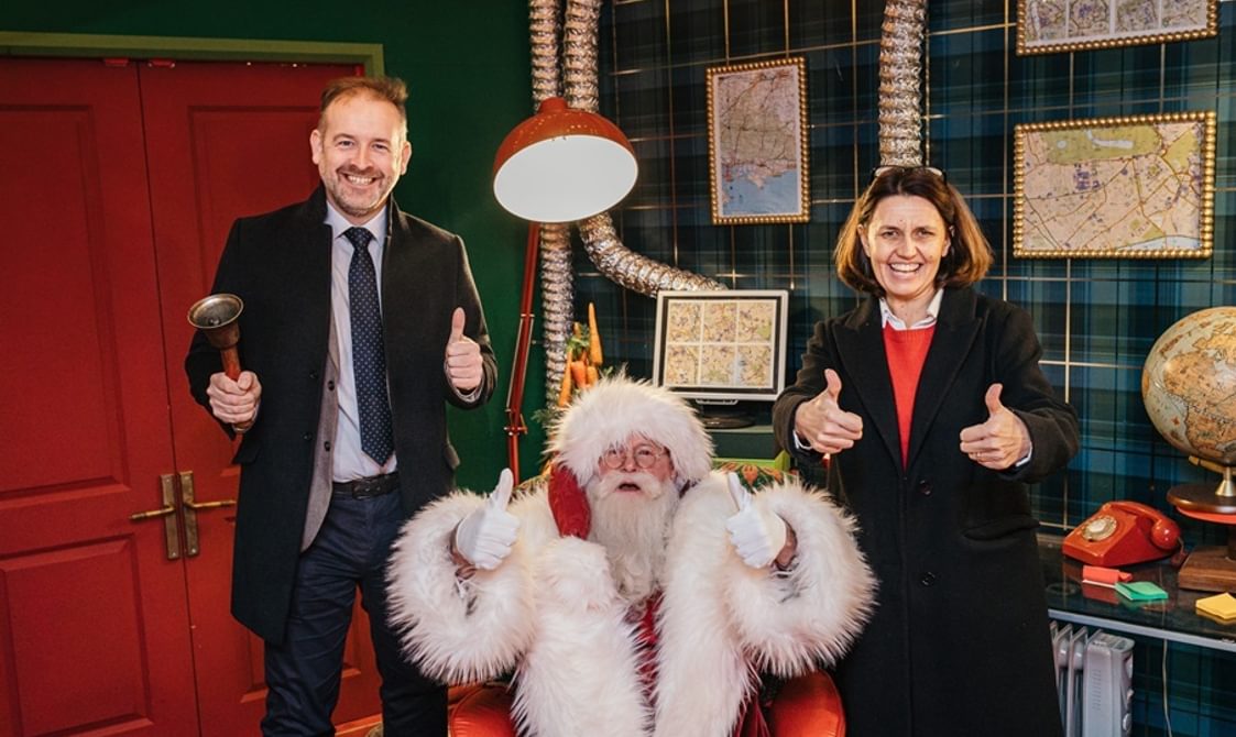 Ian Wiggett and Kathy Bourne with Father Christmas at the CFT Grotto