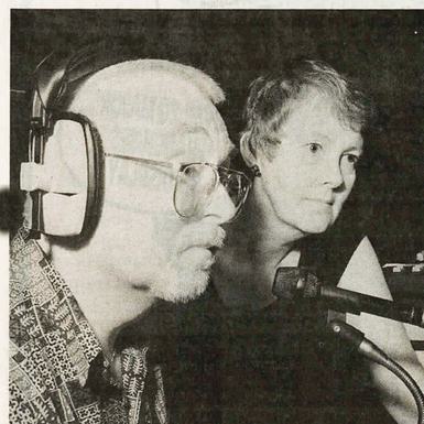 Black and white photograph of John and Sue Hyland