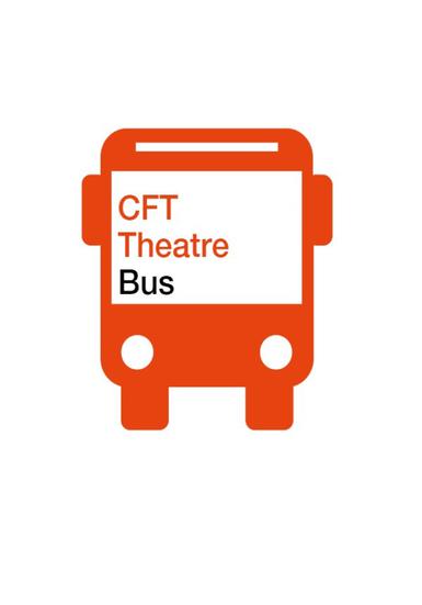 A graphic of an orange bus with 'CFT Theatre Bus in orange and black text