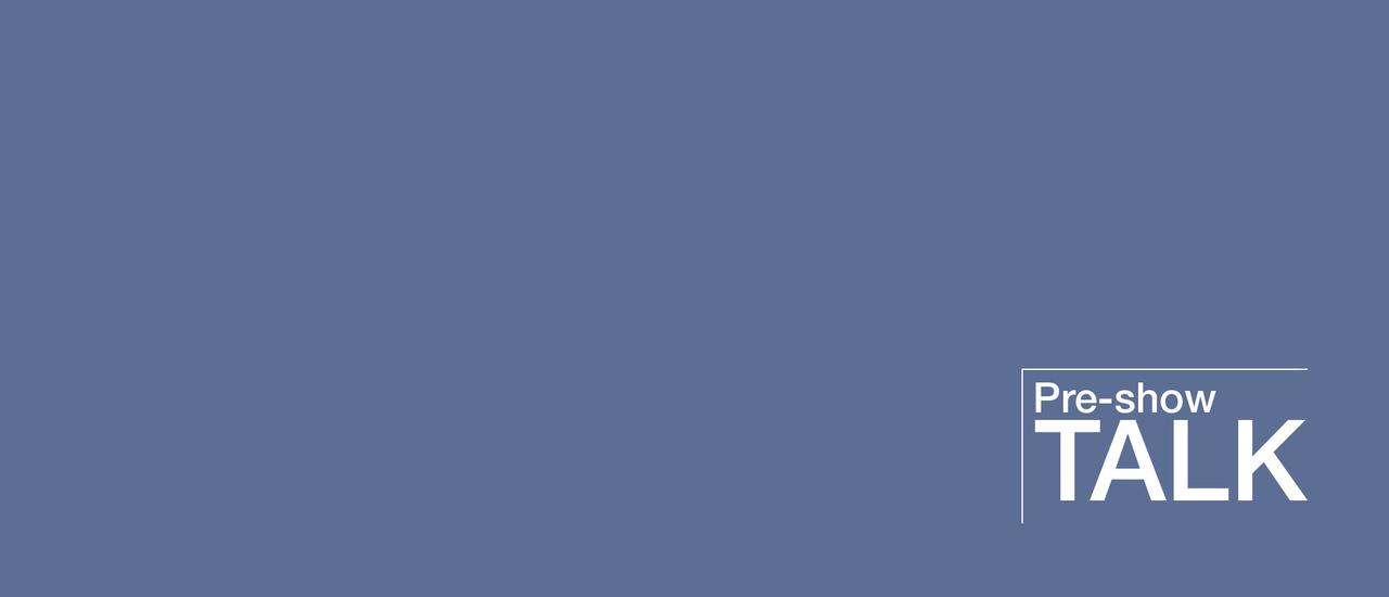 Blue block with Pre-show Talk logo in white type