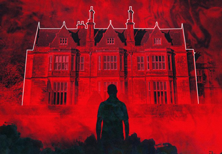 A graphic illustration shows a large, bold, red mansion with a white outline, surrounded by plumes of red smoke. In the foreground is the silhouette of a person, rising out of an ominous, dark, smoky shadow.