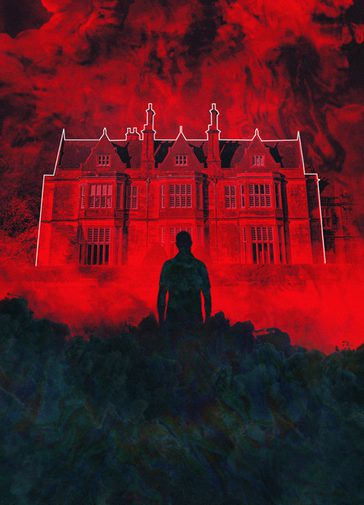 A graphic illustration shows a large, bold, red mansion with a white outline, surrounded by plumes of red smoke. In the foreground is the silhouette of a person, rising out of an ominous, dark, smoky shadow.